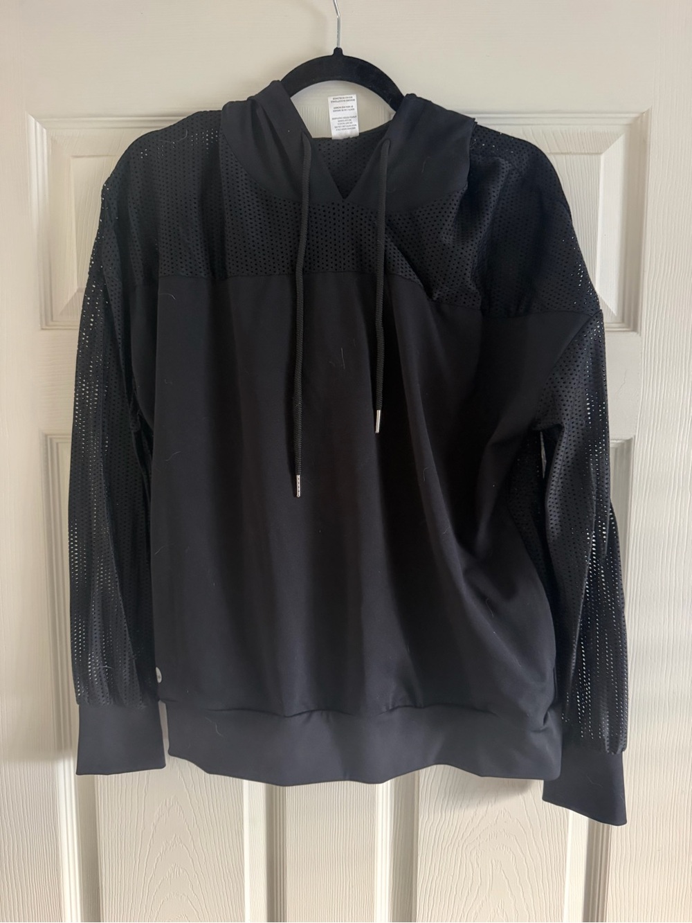 Senita Athletics Black Mesh Hoodie Pullover